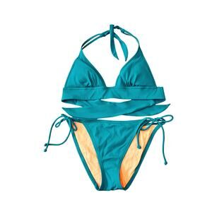 Victoria's Secret Halter Top Bikini 2 Piece Set Size S Padded Teal Summer Beach